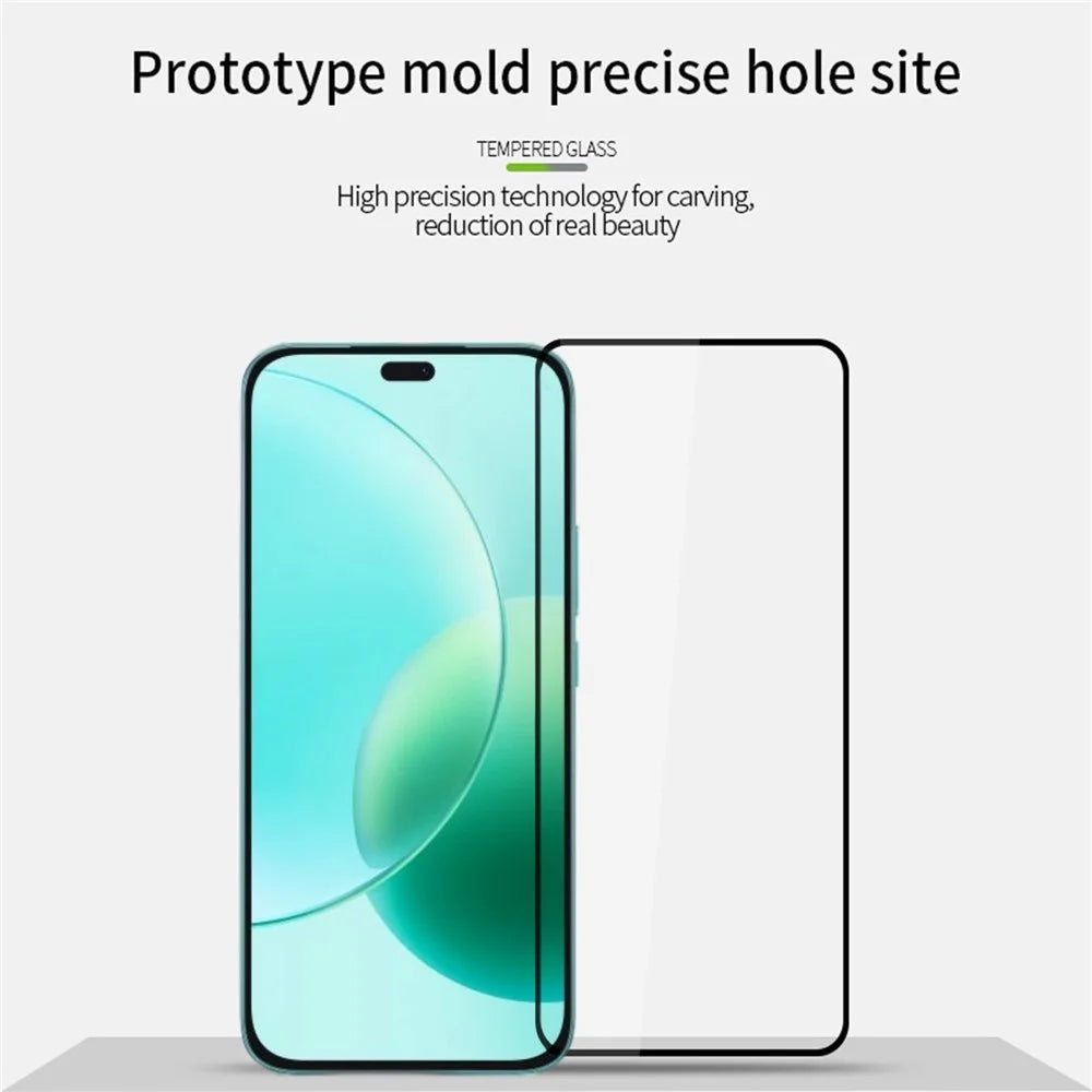 MOFI For Honor X70i Screen Protector  9H Full Glue Full Coverage High Aluminum-Silicon Glass Film - Black - 3