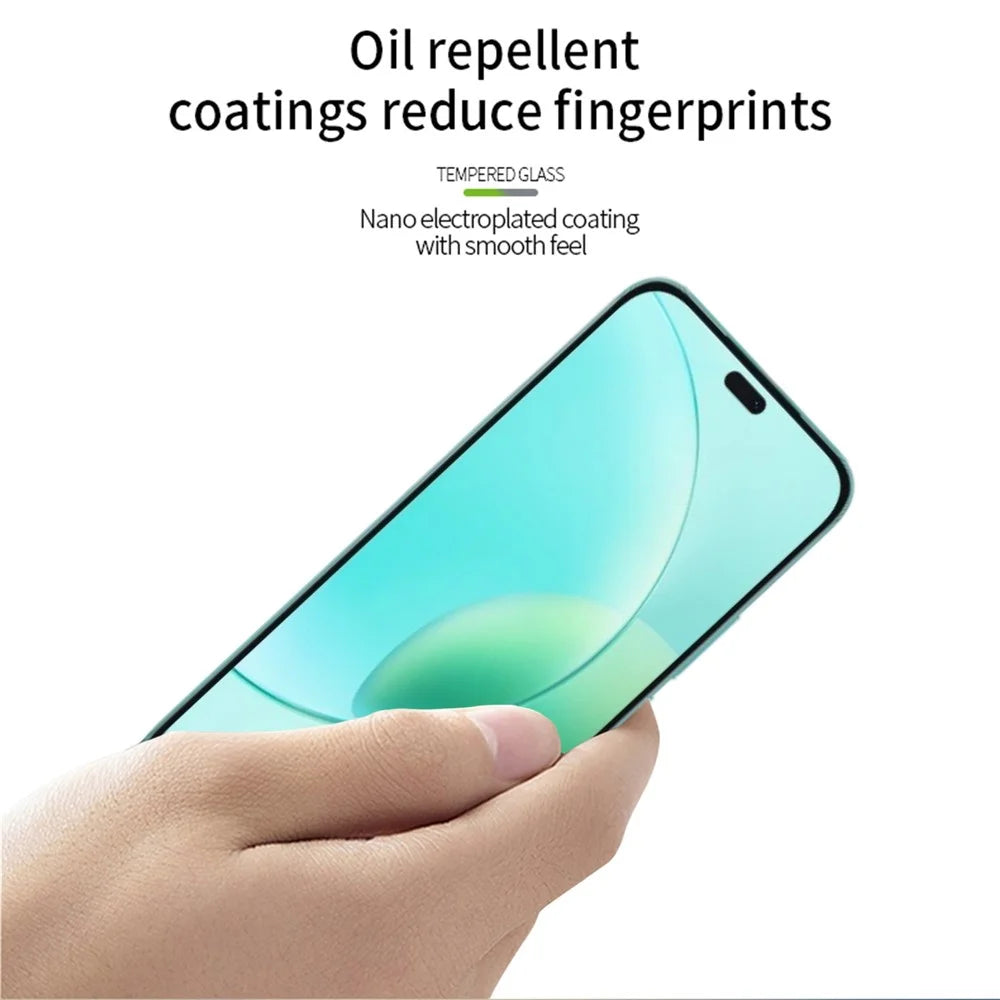 MOFI For Honor X70i Screen Protector  9H Full Glue Full Coverage High Aluminum-Silicon Glass Film - Black - 4