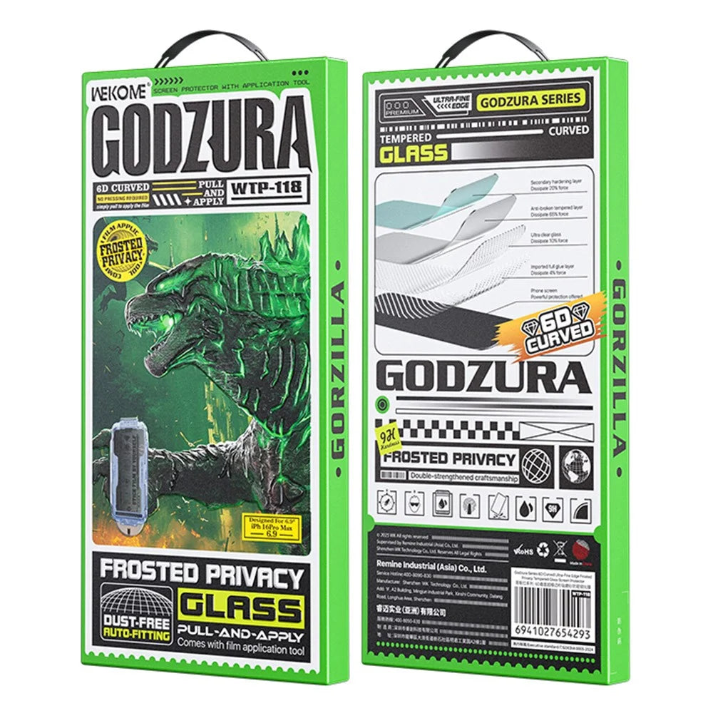 WEKOME WTP-118 For iPhone 16 Plus Screen Protector 6D Curved Ultra-Fine Edge Matte Privacy Tempered Glass Film - 5