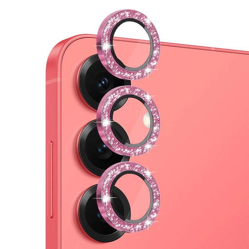 NORTHJO 1 Set For Samsung Galaxy S25+ Camera Lens Film Tempered Glass+Metal Glitter Rear Lens Protector - Pink - 1
