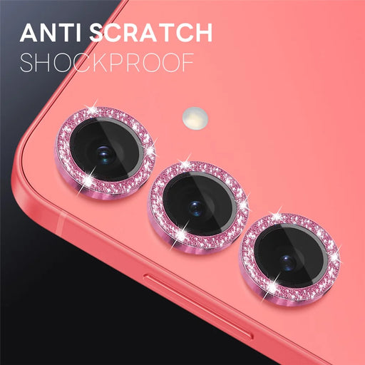 NORTHJO 1 Set For Samsung Galaxy S25+ Camera Lens Film Tempered Glass+Metal Glitter Rear Lens Protector - Pink - 2