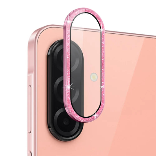 NORTHJO 1 Set For Samsung Galaxy A26 5G Camera Lens Film Tempered Glass+Metal Glitter Rear Lens Protector - Pink - 1
