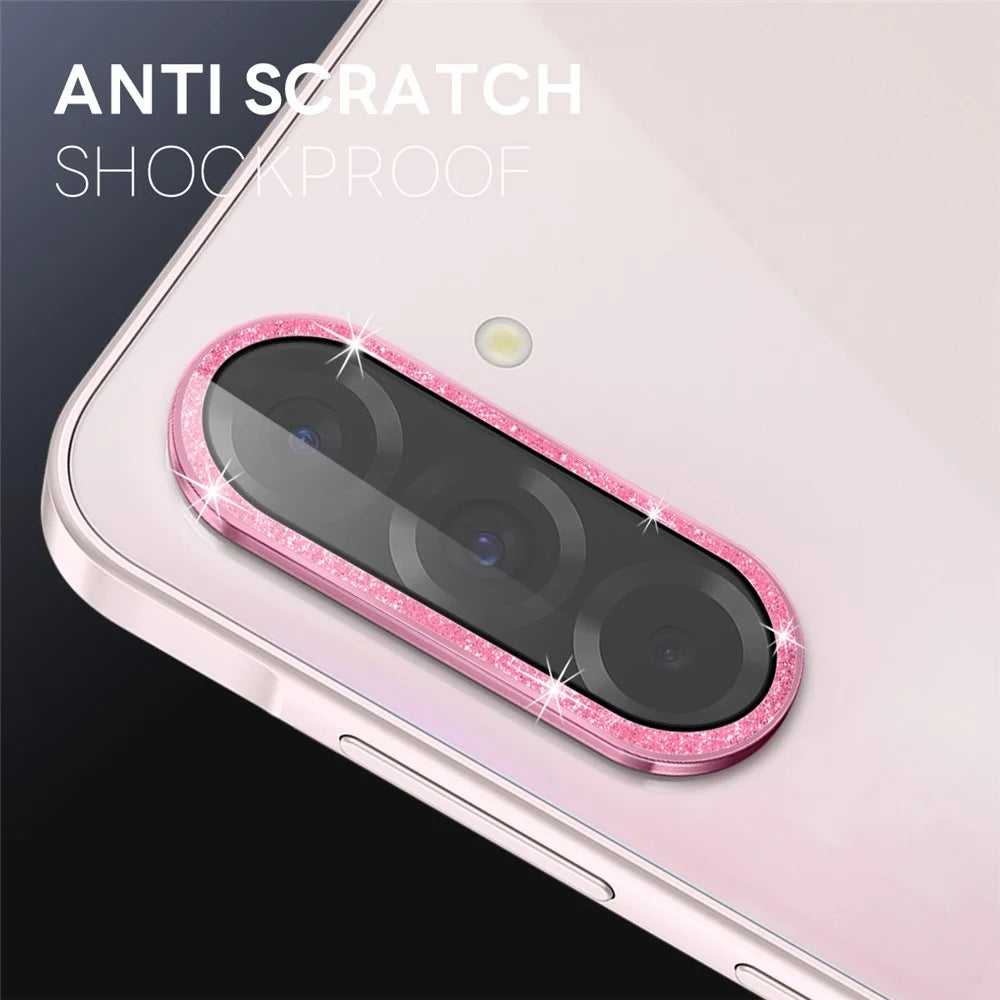 NORTHJO 1 Set For Samsung Galaxy A36 5G / A56 5G Camera Lens Film Tempered Glass+Metal Glitter Rear Lens Protector - Pink - 2