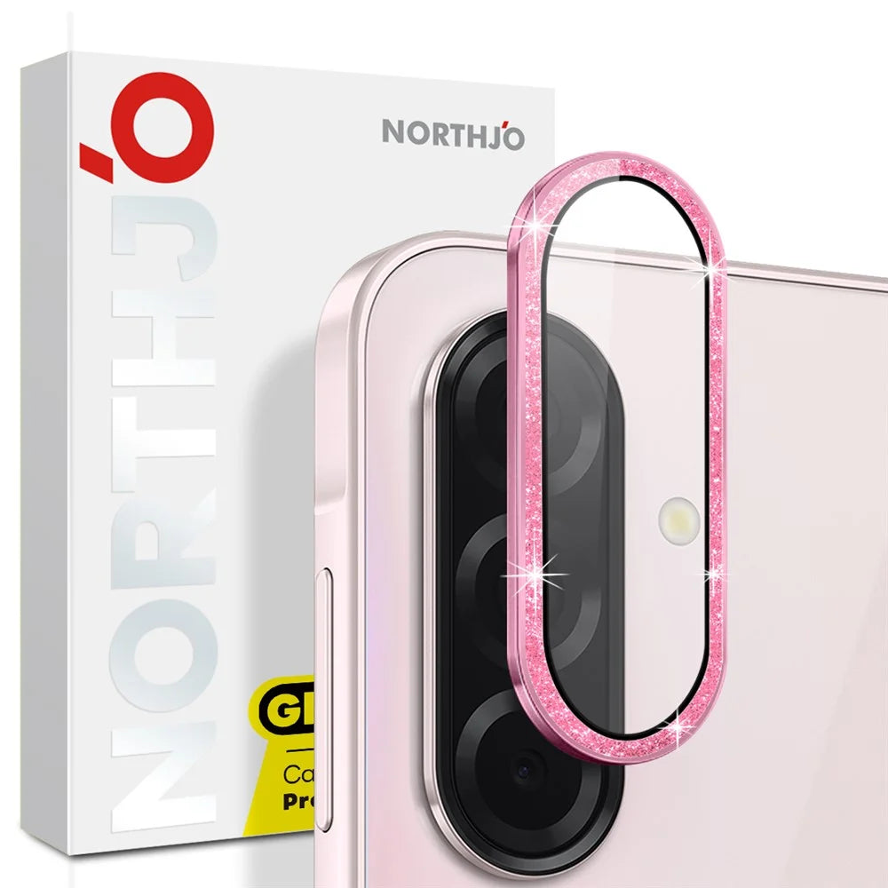 NORTHJO 1 Set For Samsung Galaxy A36 5G / A56 5G Camera Lens Film Tempered Glass+Metal Glitter Rear Lens Protector - Pink - 4