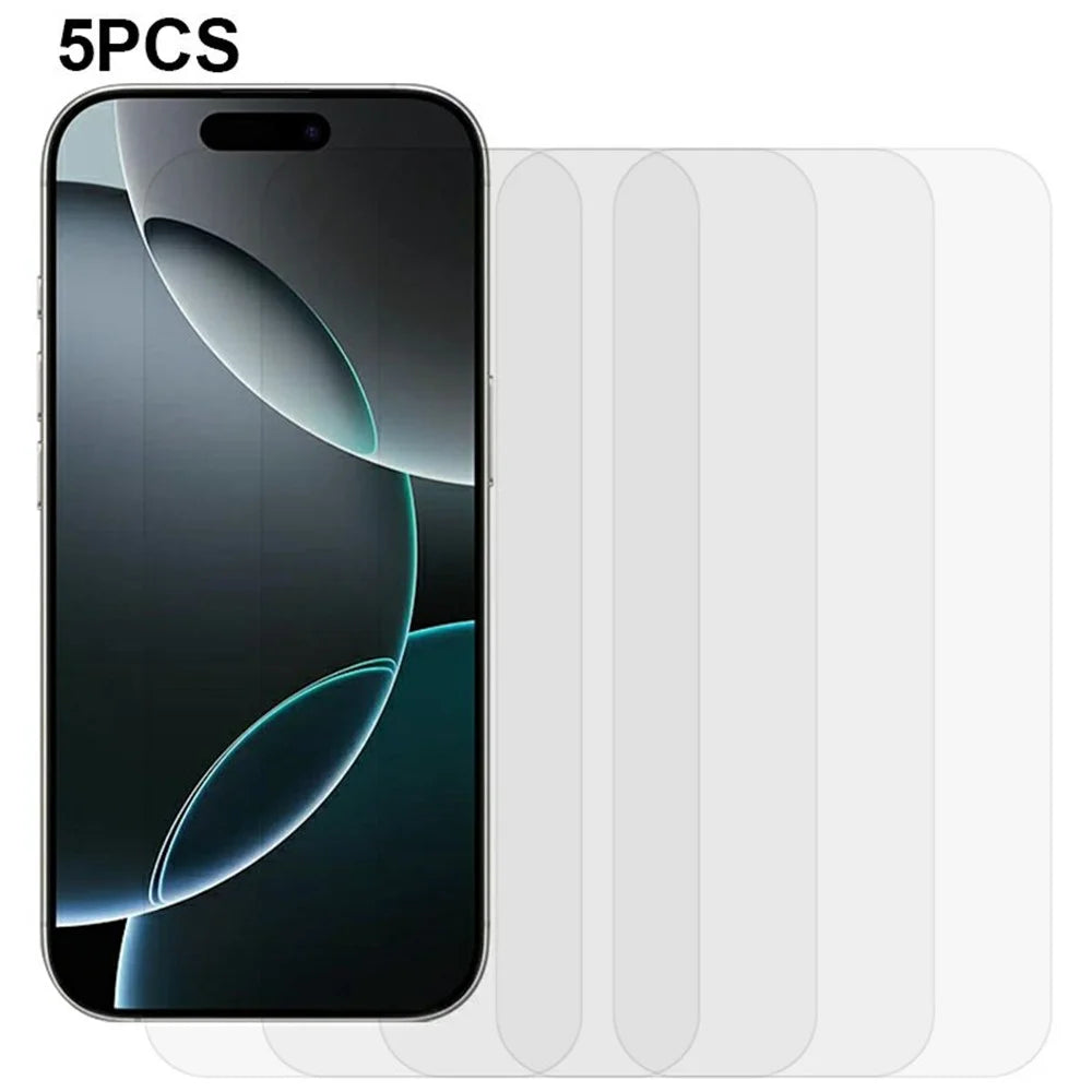 5Pcs For iPhone 17 Pro Front Screen Protector 0.3mm 2.5D Tempered Glass Clear Film - 1