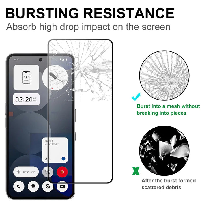 For Nothing Phone (3a) AGC Tempered Glass with Black Edge Full Glue Full Coverage Screen Protector - 4
