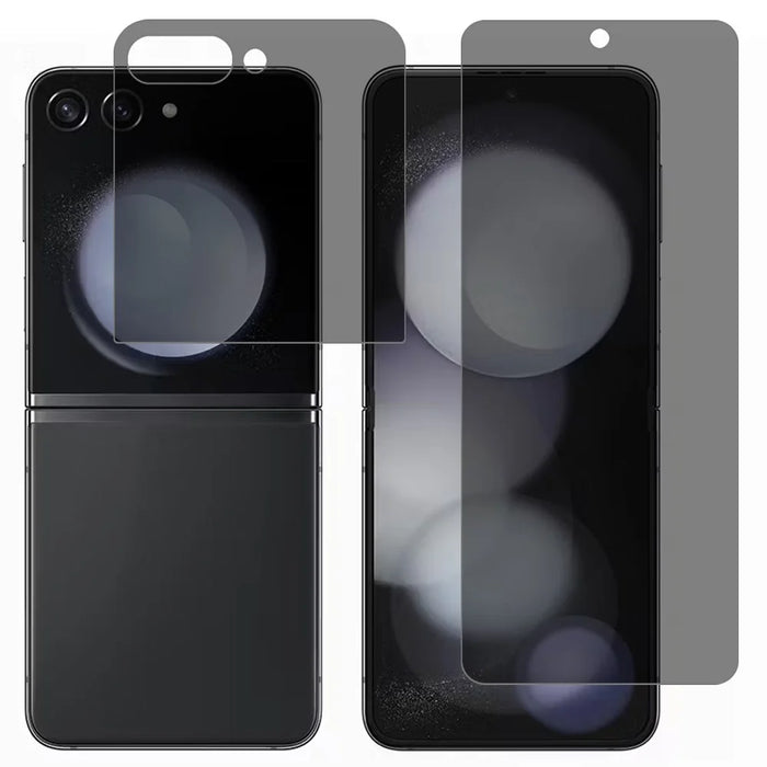 For Samsung Galaxy Z Flip7 5G Anti-Spy PET Phone Screen Protector Front + Back Screen Matte Film - 1
