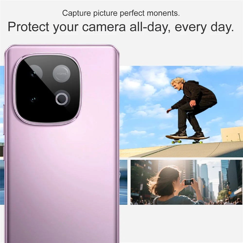 IMAK Camera Lens Protector For vivo iQOO Z10 Turbo 5G  /  iQOO Z10 Turbo Pro 5G  /  Y300 GT 5G Tempered Glass HD Clear Lens Film (Black Version) - 5