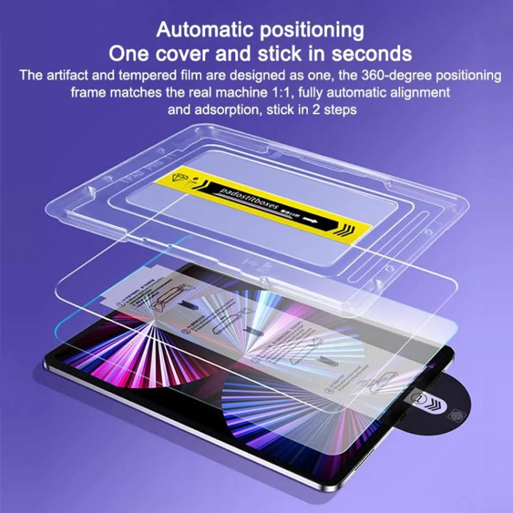 For Honor Pad V9 Screen Protector Tempered Glass HD Film with Automatic Dust Removal Tool - 4