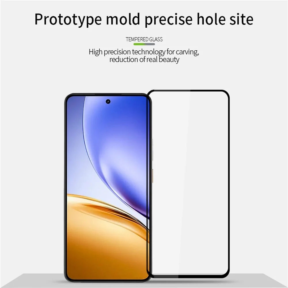 MOFI For Realme 14T 5G / Realme 14 5G Screen Protector  9H Full Glue Full Coverage High Aluminum-Silicon Glass Film - Black - 3