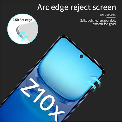 MOFI For vivo iQOO Z10x 5G Screen Protector  9H Full Glue Full Coverage High Aluminum-Silicon Glass Film - Black - 2