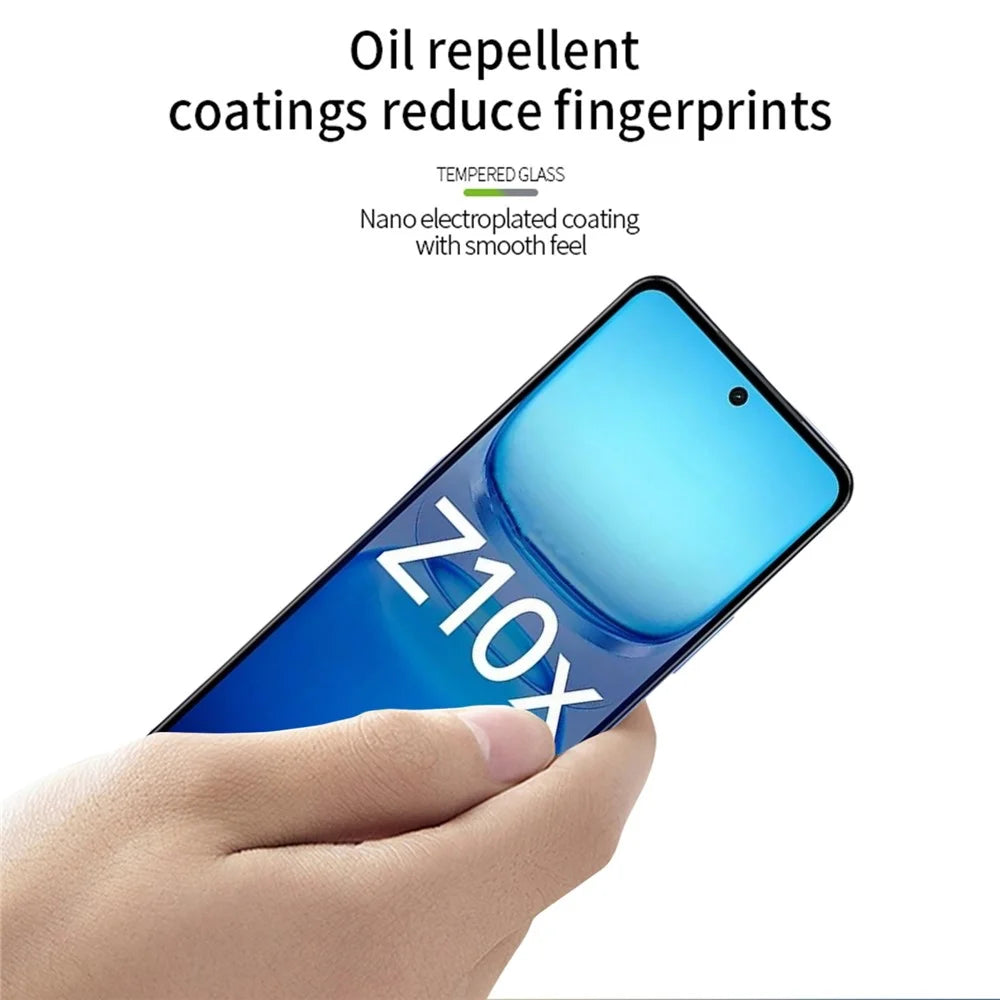 MOFI For vivo iQOO Z10x 5G Screen Protector  9H Full Glue Full Coverage High Aluminum-Silicon Glass Film - Black - 4