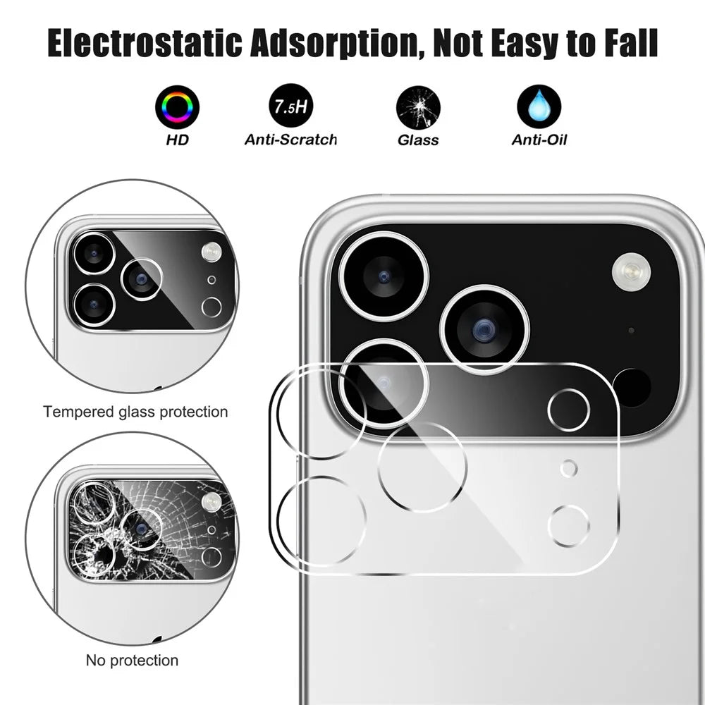 For iPhone 17 Pro Camera Lens Protector Arc Edge Clear Tempered Glass Film - 3