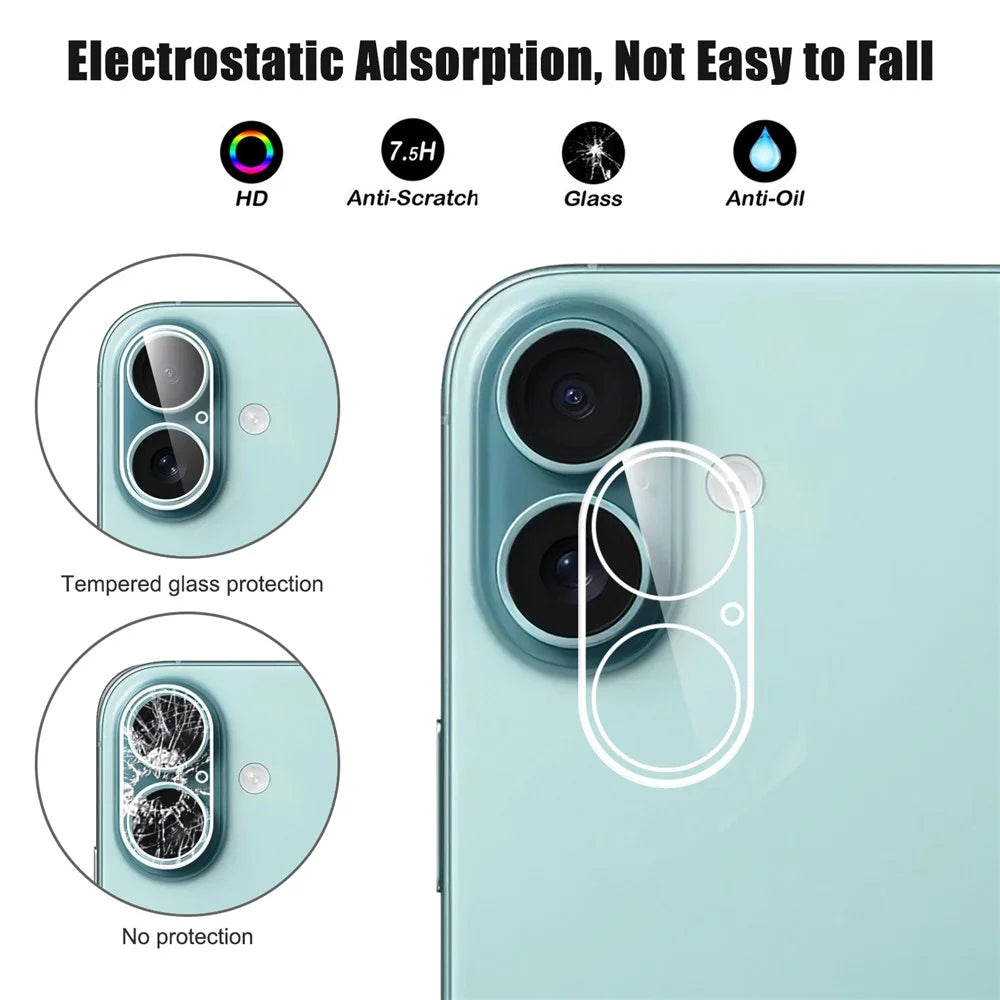 For iPhone 17 Camera Lens Protector Arc Edge Clear Tempered Glass Film - 3