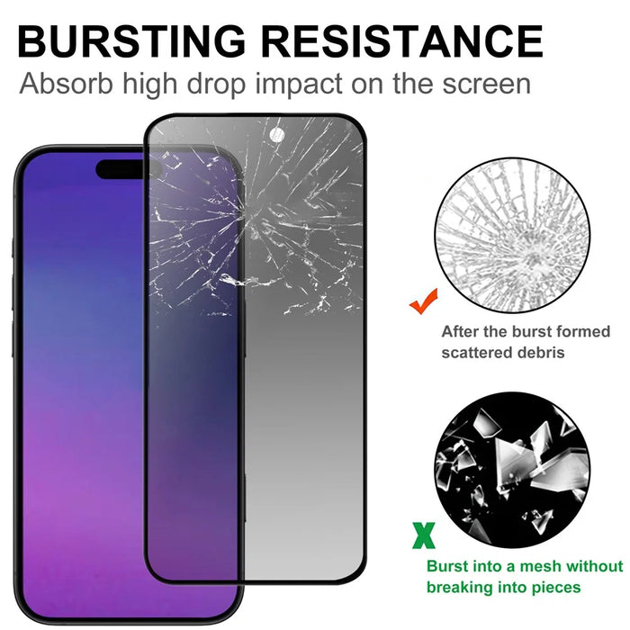 For iPhone 17 Tempered Glass Screen Protector 2.5D Arc Edge Anti-Spy Film - 4