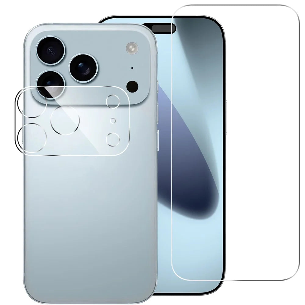 For iPhone 17 Pro Max Clear Tempered Glass Screen Protector Anti-Explosion Film + Camera Lens Protector - 1