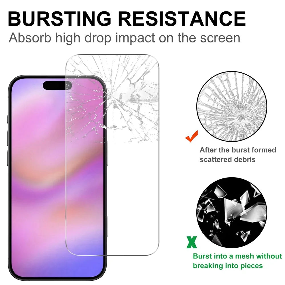For iPhone 17 Pro Max Clear Tempered Glass Screen Protector Anti-Explosion Film + Camera Lens Protector - 5