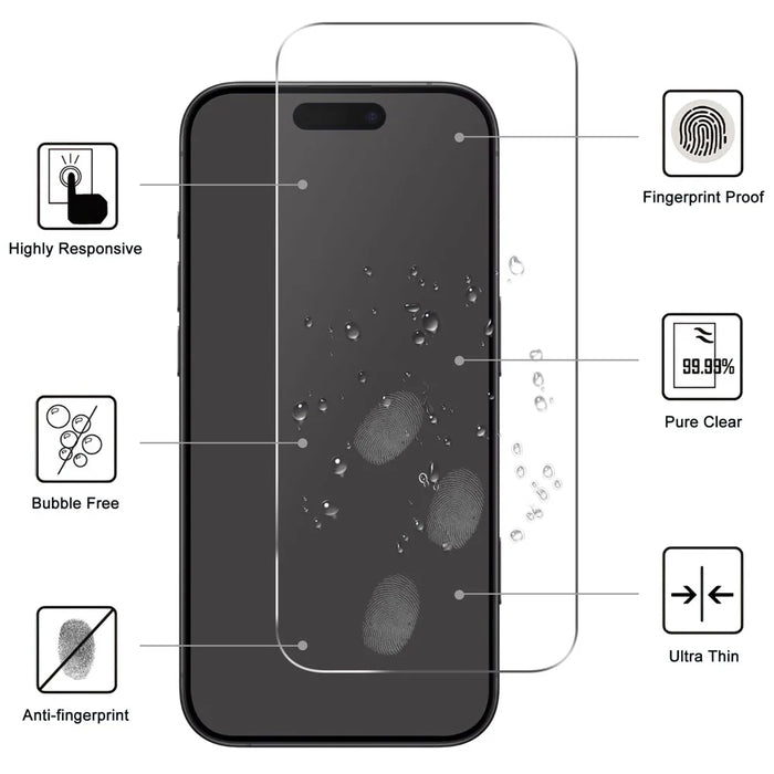 For iPhone 17 Pro Clear Tempered Glass Screen Protector Anti-Explosion Film + Camera Lens Protector - 3