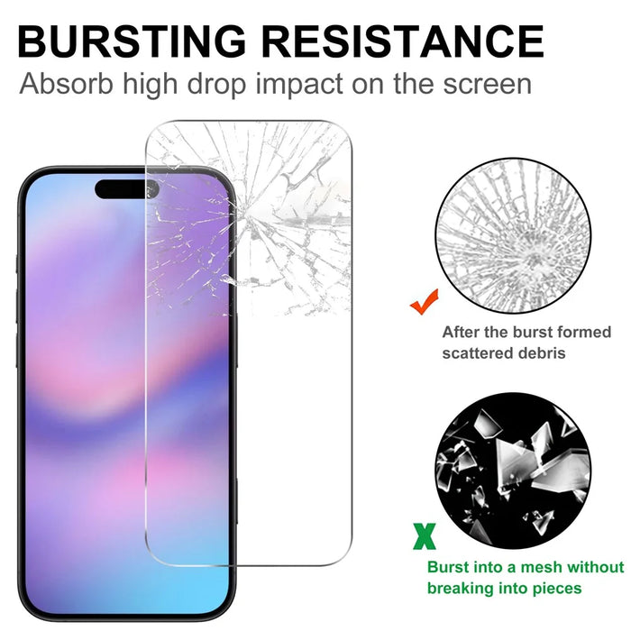 For iPhone 17 Pro Clear Tempered Glass Screen Protector Anti-Explosion Film + Camera Lens Protector - 5