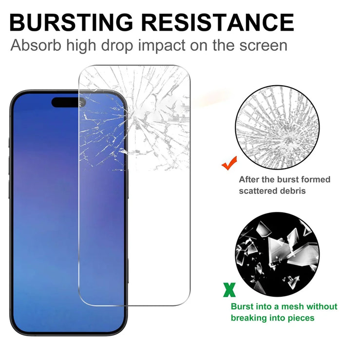 For iPhone Air Clear Tempered Glass Screen Protector Anti-Explosion Film + Camera Lens Protector - 5