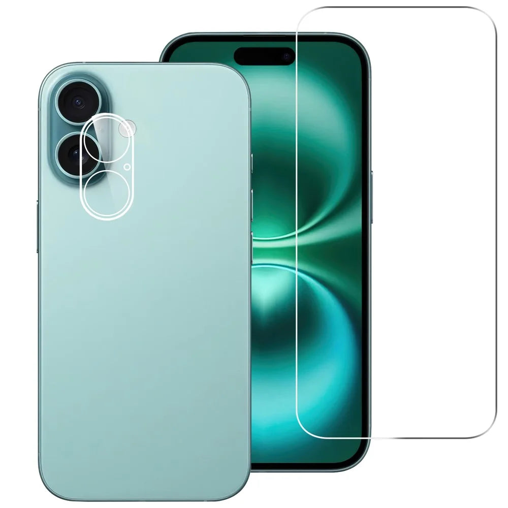 For iPhone 17 Clear Tempered Glass Screen Protector Anti-Explosion Film + Camera Lens Protector - 1