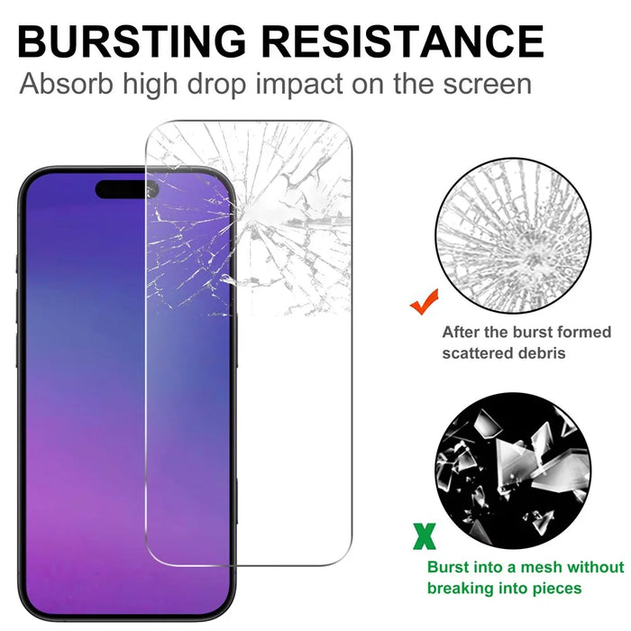 For iPhone 17 Clear Tempered Glass Screen Protector Anti-Explosion Film + Camera Lens Protector - 5
