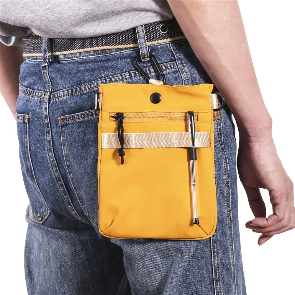 Crossbody Bag for Phone within 7.2-inch, Cell Phone Shoulder Bag Waist Wallet Purse Holster Belt Clip Holder with Locking Carabiner and Shoulder Strap - Yellow - 2