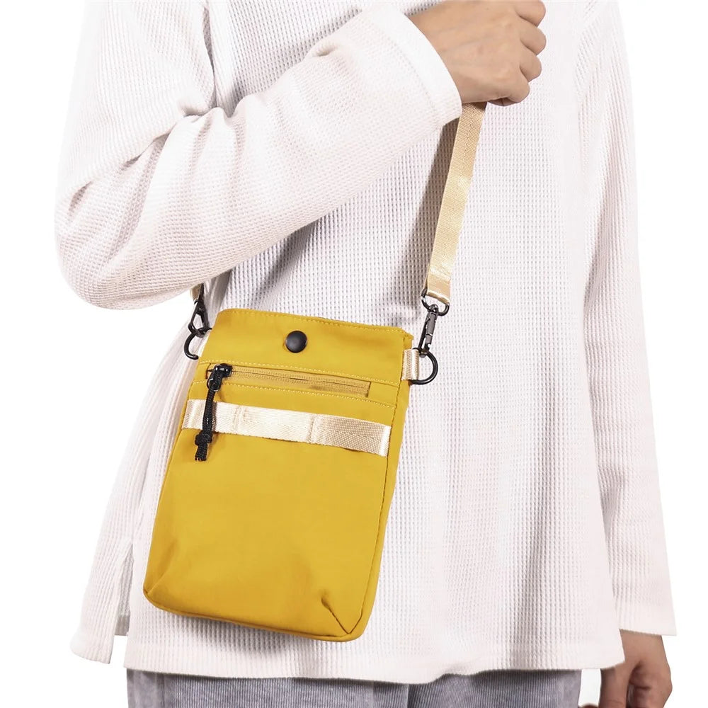 Crossbody Bag for Phone within 7.2-inch, Cell Phone Shoulder Bag Waist Wallet Purse Holster Belt Clip Holder with Locking Carabiner and Shoulder Strap - Yellow - 3