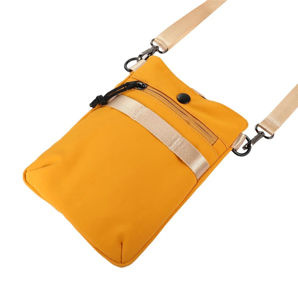 Crossbody Bag for Phone within 7.2-inch, Cell Phone Shoulder Bag Waist Wallet Purse Holster Belt Clip Holder with Locking Carabiner and Shoulder Strap - Yellow - 7