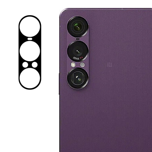 For Sony Xperia 1 VII Tempered Glass Lens Protector Black Silk Printing Camera Lens Film - 1