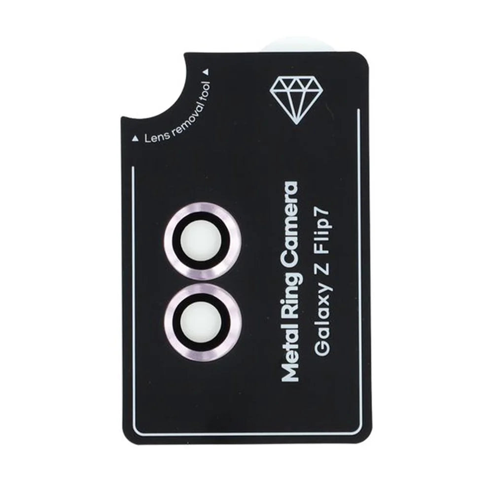 For Samsung Galaxy Z Flip7 5G Camera Lens Protector Set Electroplating Metal + Tempered Glass Individual Lens Film - Purple - 2