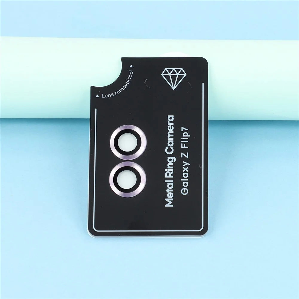 For Samsung Galaxy Z Flip7 5G Camera Lens Protector Set Electroplating Metal + Tempered Glass Individual Lens Film - Purple - 4