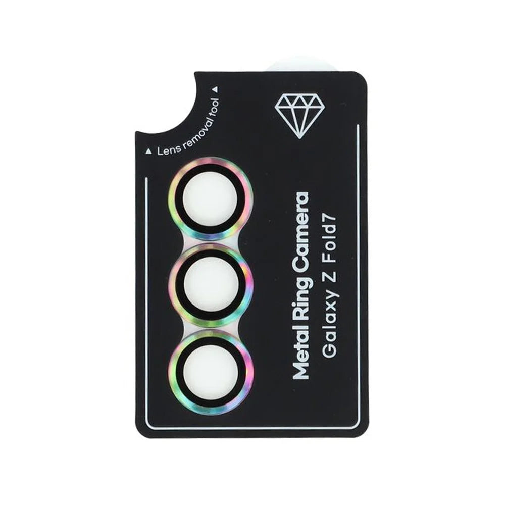 For Samsung Galaxy Z Fold7 5G Camera Lens Protector Set Electroplating Metal + Tempered Glass Individual Lens Film, Colorful - 2