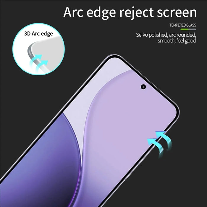 MOFI For Oppo Reno14 Pro 5G Screen Protector  9H 3D Curved Tempered Glass Film - Black - 2