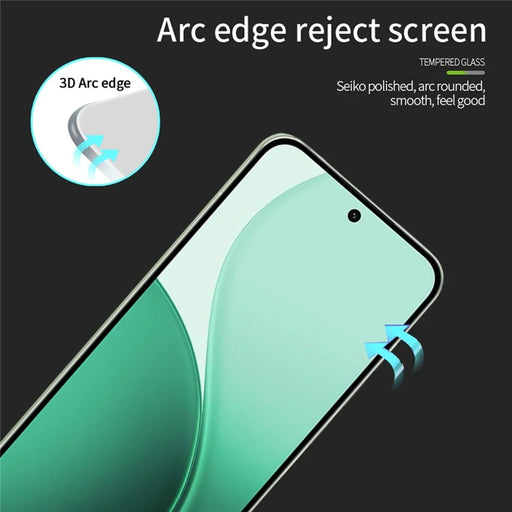 MOFI For Oppo Reno14 5G Screen Protector  9H 3D Curved Tempered Glass Film - Black - 2