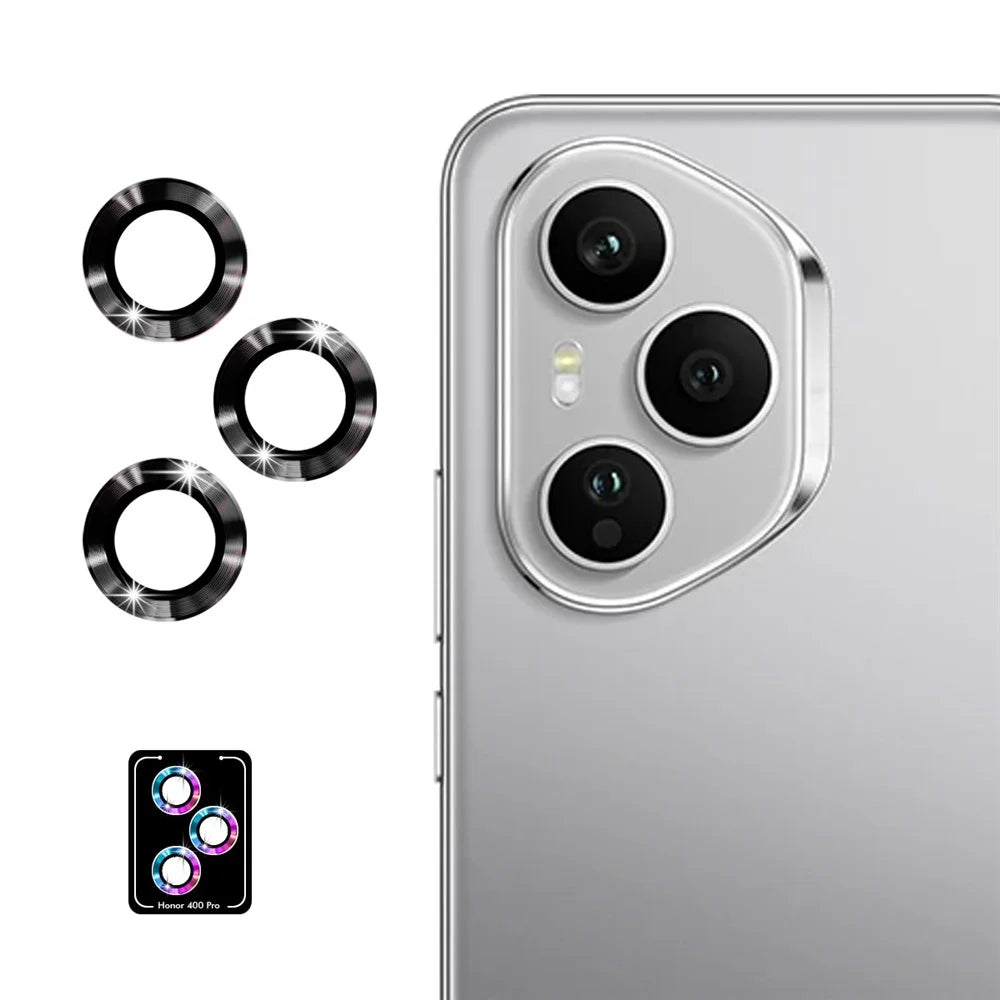 ENKAY HAT PRINCE For Honor 400 Pro 5G (Global) Camera Lens Protector  Metal Ring Lens Film - Black - 1
