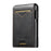 SUTENI Card Holder Imprint Waxy Texture PU Leather Automatic Pop-Up Metal Card Case - Black - 2