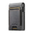 SUTENI Elastic Band Card Holder Jeans Cloth Texture PU Leather + Metal Automatic Pop-Up Card Case - Black - 3
