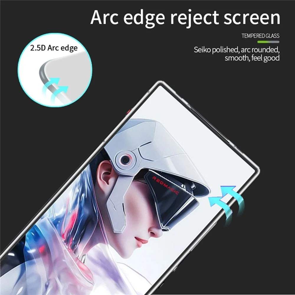 MOFI For ZTE nubia RedMagic 10 Air 5G Screen Protector  9H Full Glue Full Coverage High Aluminum-Silicon Glass Film - Black - 2