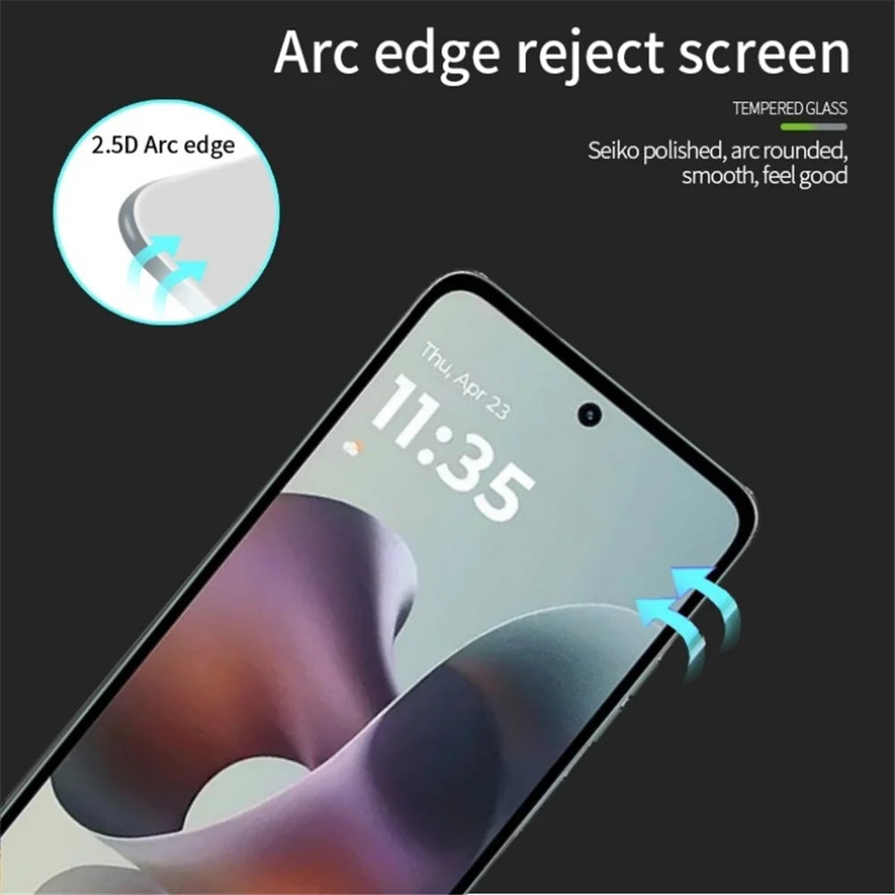 MOFI For Motorola Moto G56 5G Screen Protector  9H Full Glue Full Coverage High Aluminum-Silicon Glass Film - Black - 2