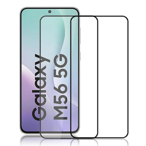 AMORUS 2Pcs For Samsung Galaxy M56 5G / F56 5G Screen Protector Shatterproof Silk Printing Tempered Glass Film - Black - 1