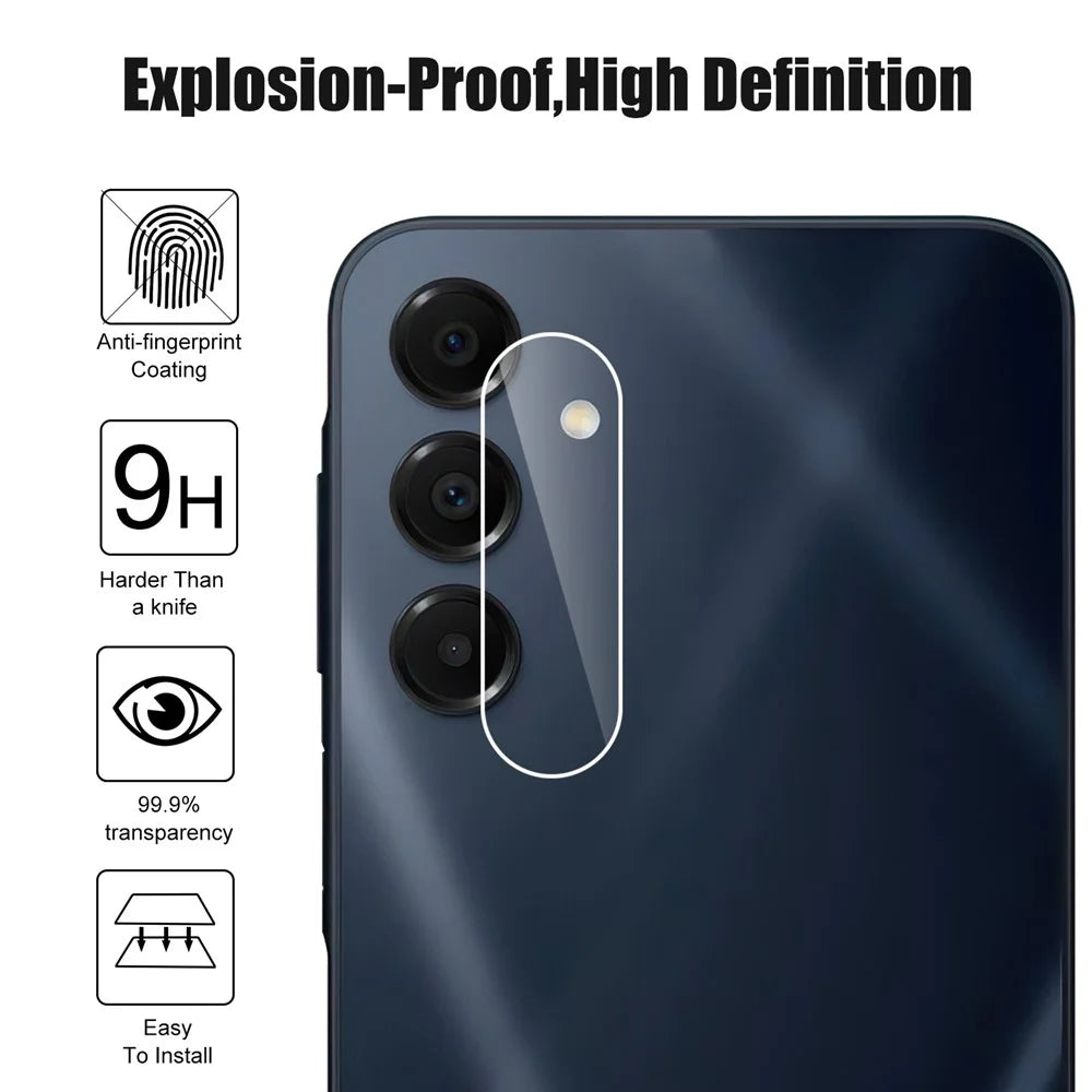 For Samsung Galaxy A18 5G / A18 4G / A17 5G / A17 4G Camera Lens Protector Arc Edge Clear Tempered Glass Film - 3