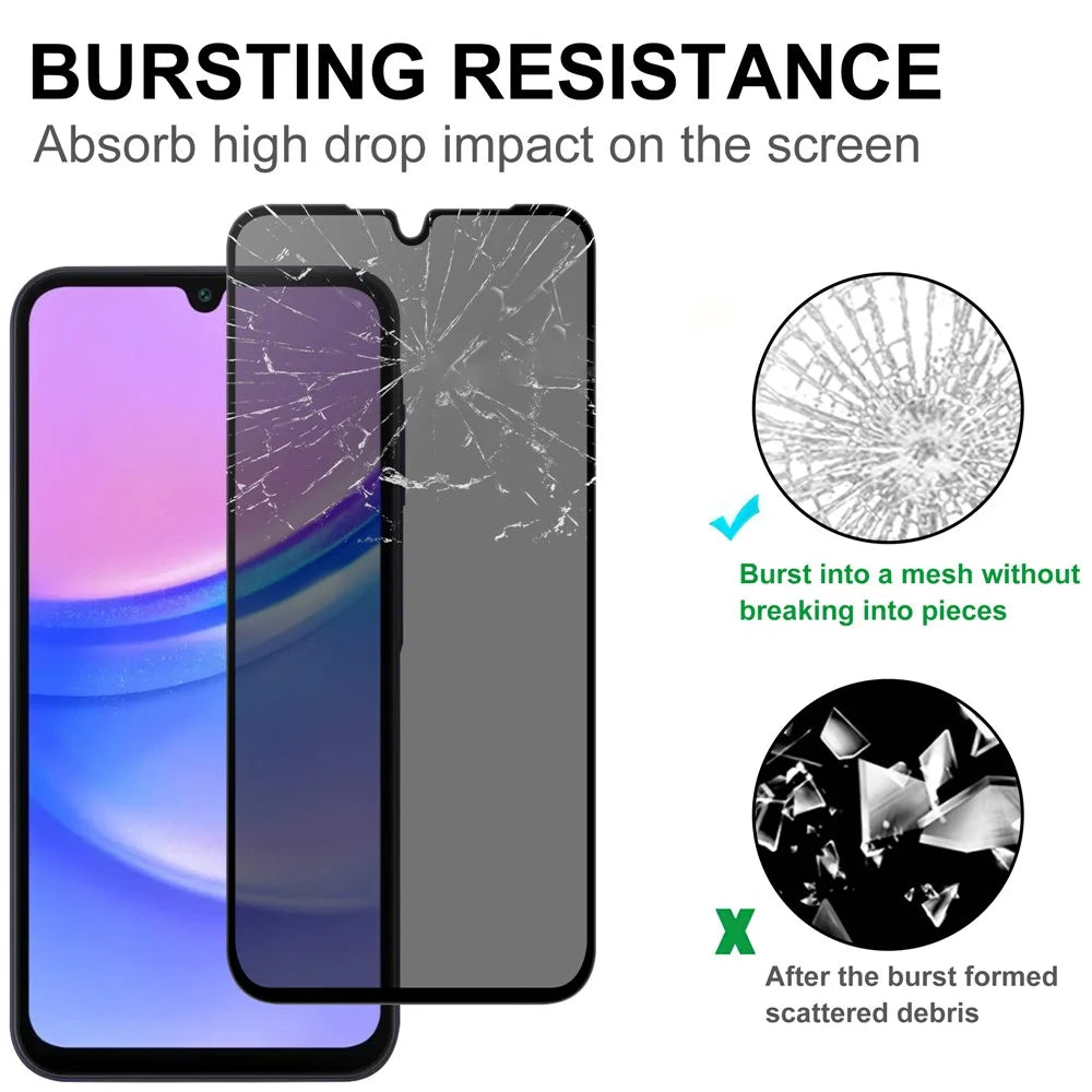 For Samsung Galaxy A08 5G / A08 4G / A07 5G / A07 4G / A06 5G / A06 4G Tempered Glass Screen Protector 2.5D Arc Edge Anti-Spy Film - 4