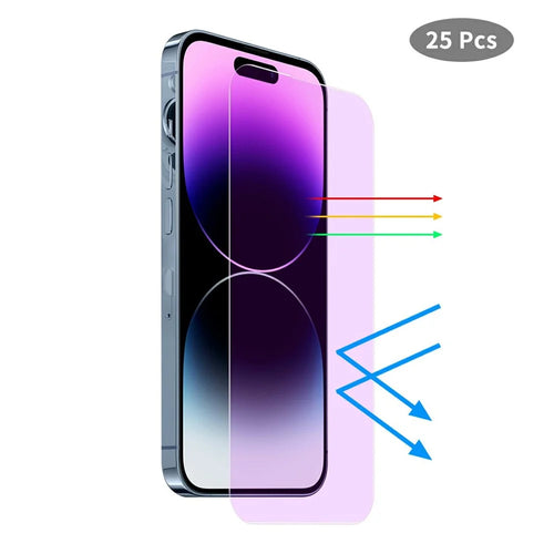 JUNSUNMAY 25Pcs For iPhone 16 Plus Tempered Glass Screen Protector Anti Blue Ray Eye Protection HD Clear Film - 1