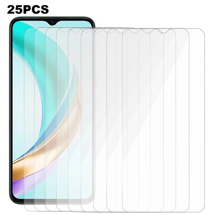 25Pcs For Honor X6b 4G Tempered Glass High Definition Screen Protector Film (No Package, with Wipes Set, Dust-absorber, Guide Sticker) - 1