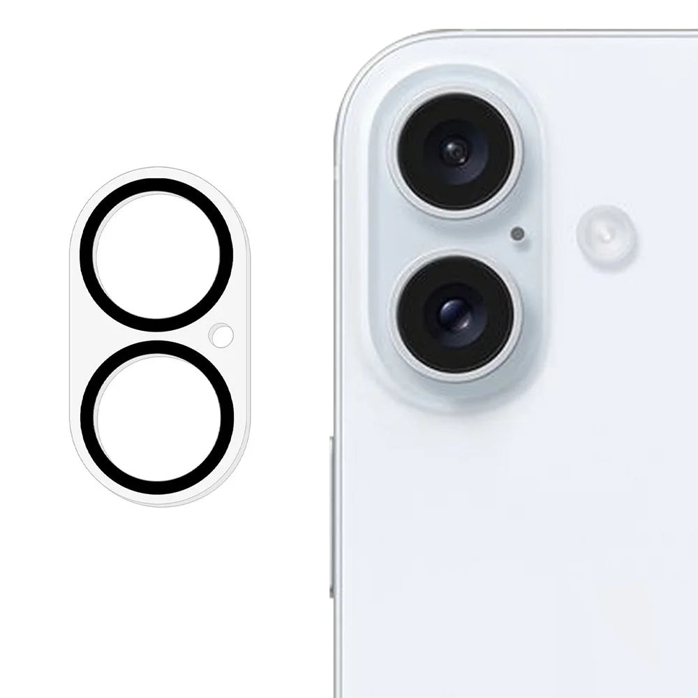 For iPhone 17 Camera Lens Protector Black Circle Design HD Clear Tempered Glass Lens Film - 1