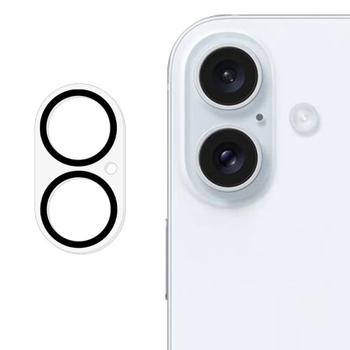 For iPhone 17 Camera Lens Protector Black Circle Design HD Clear Tempered Glass Lens Film - 1