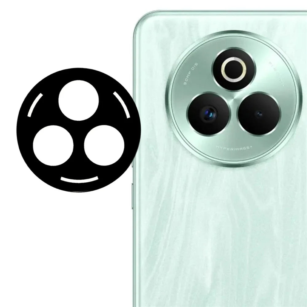 For Realme P3 Pro 5G Tempered Glass Lens Protector Black Silk Printing Camera Lens Film - 1