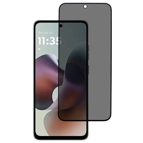 For Motorola Moto G56 5G Anti-Peep Tempered Glass Full Covering Silk Printing Screen Protector - 1