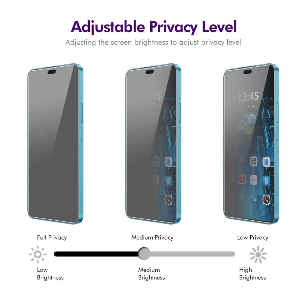 ENKAY HAT PRINCE For Honor 400 Lite 5G Anti-Spy Film  Anti-Glare Screen Protector Tempered Glass - Black - 4